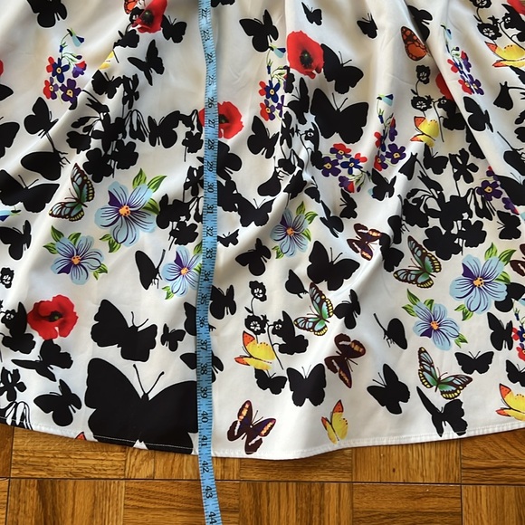 Vintage Bespoke Butterfly Print Fit and Flare Dress M EUC - Picture 12 of 13